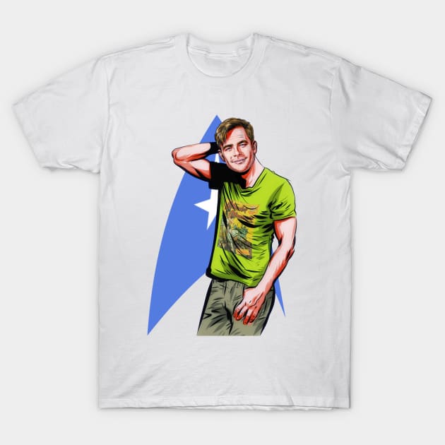 Chris Pine - An illustration by Paul Cemmick T-Shirt by PLAYDIGITAL2020